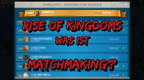 rise of kingdoms matchmaking